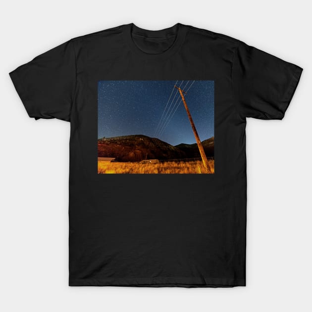 Jerome Arizona Ghost Town Starry Skies Mining Town T-Shirt by WayneOxfordPh